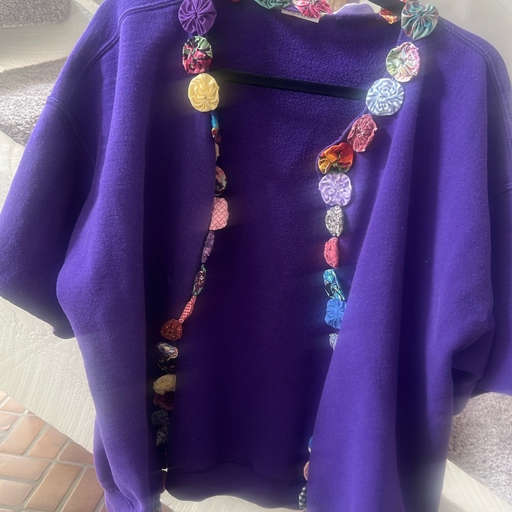 Handmade jacket with embellished flowers NS